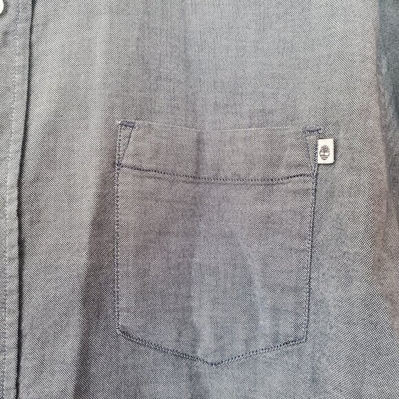 Timberland Button Down Shirt Oxford Blue Gray Long Sleeve Mens Large EUC - Picture 4 of 9